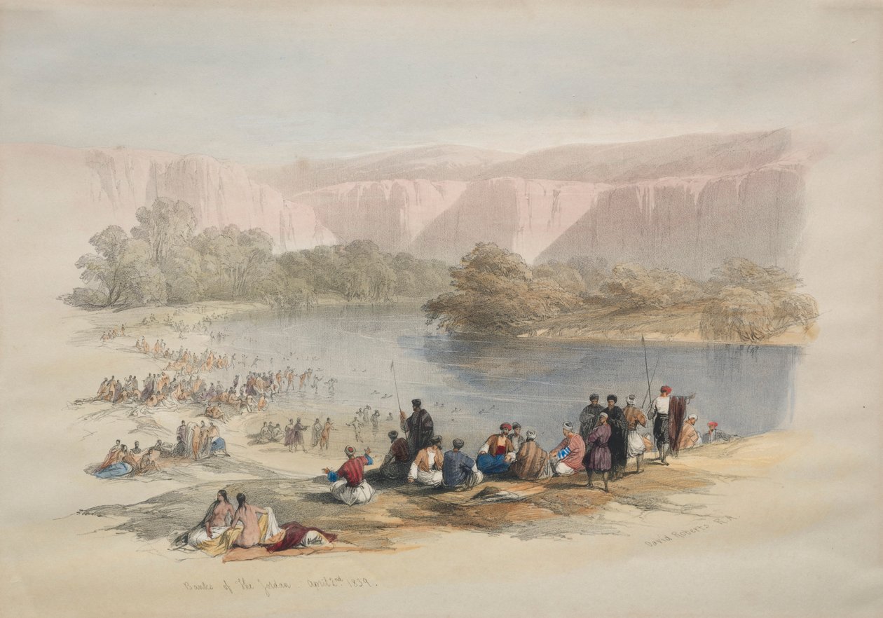 Banks of the Jordan, 1839. af David Roberts
