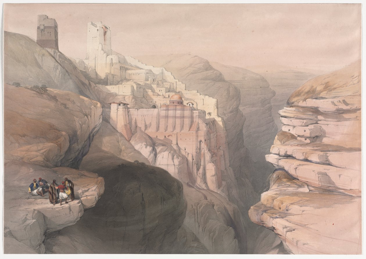 Sankt Saba kloster, 1839. af David Roberts