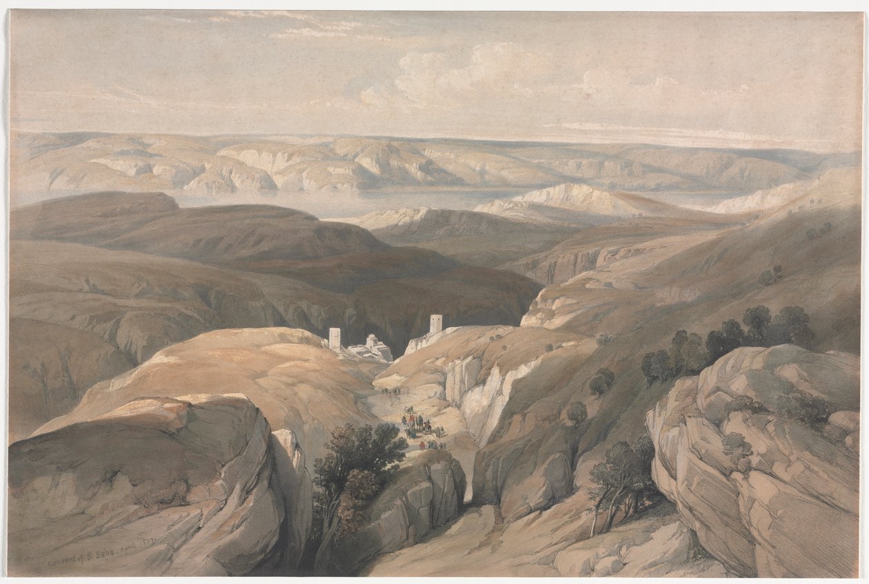 Sankt Saba kloster, 1839. af David Roberts