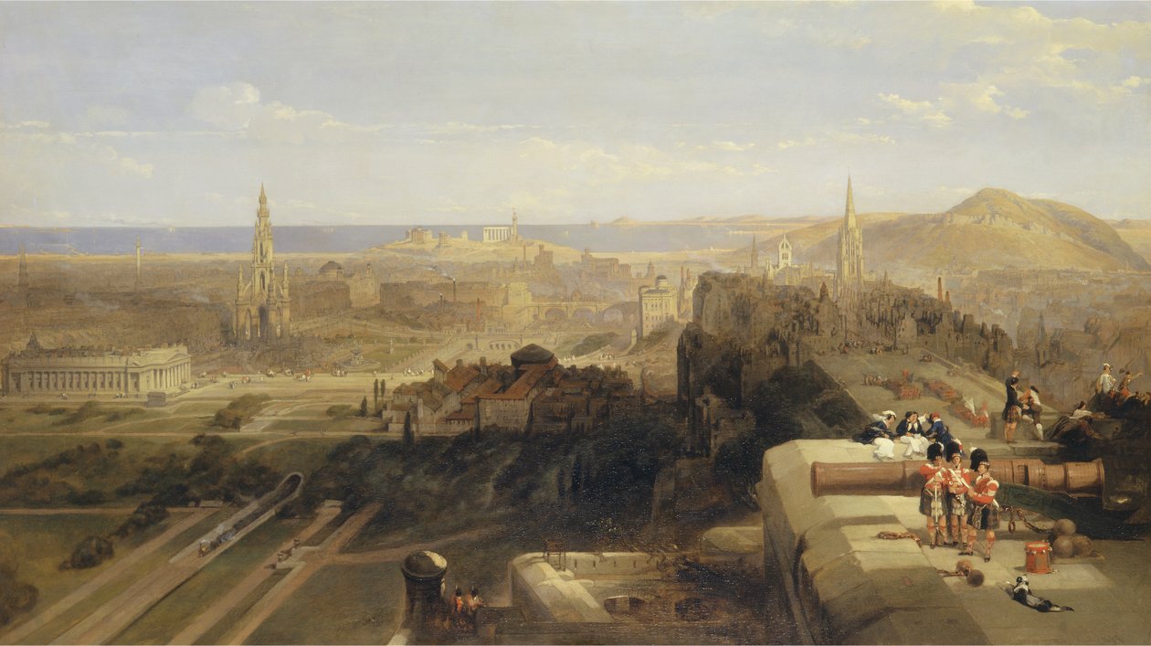 Edinburgh fra slottet af David Roberts