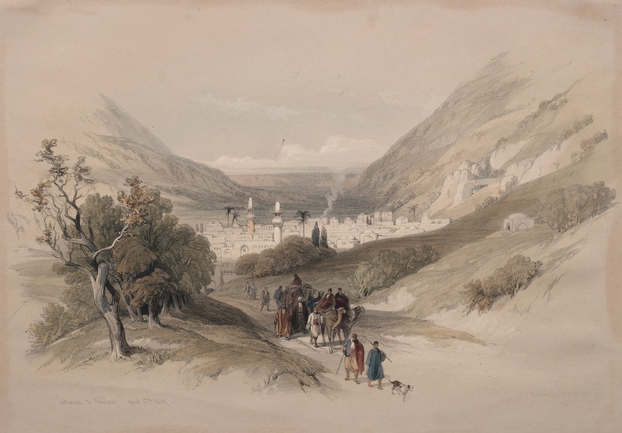 Indgangen til Nablus, 1839. af David Roberts