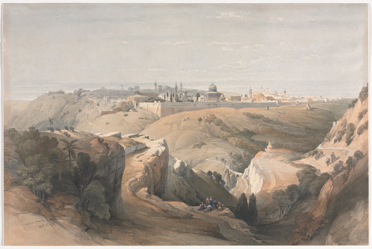 Jerusalem fra Oliebjerget, 1839. af David Roberts