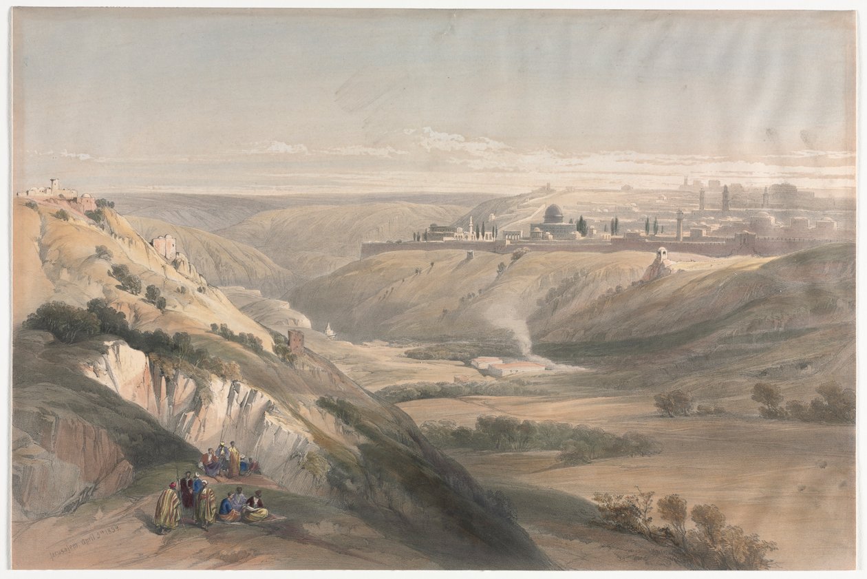 Jerusalem fra Oliebjerget, 1839. af David Roberts