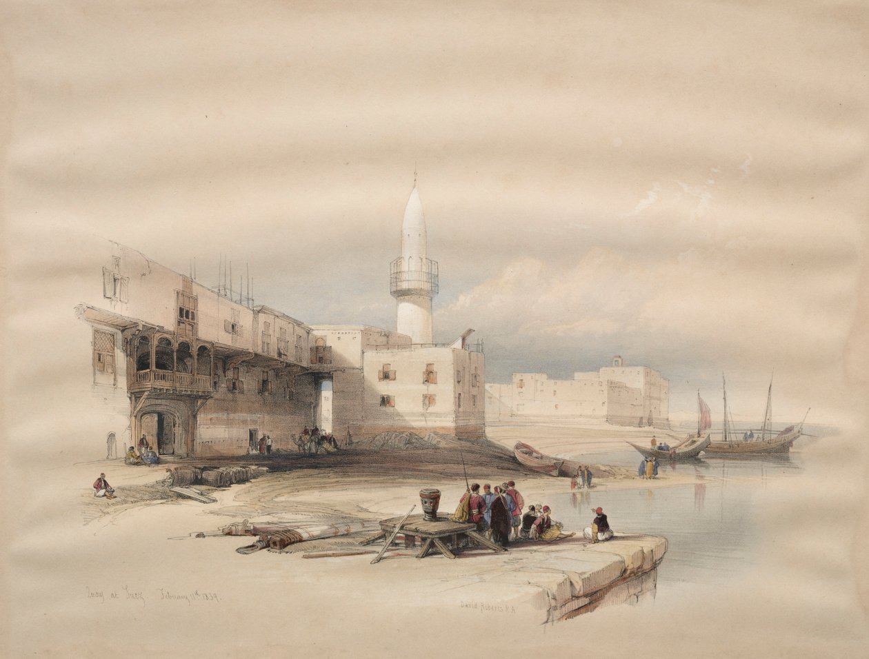 Kaj i Suez, 1839. af David Roberts
