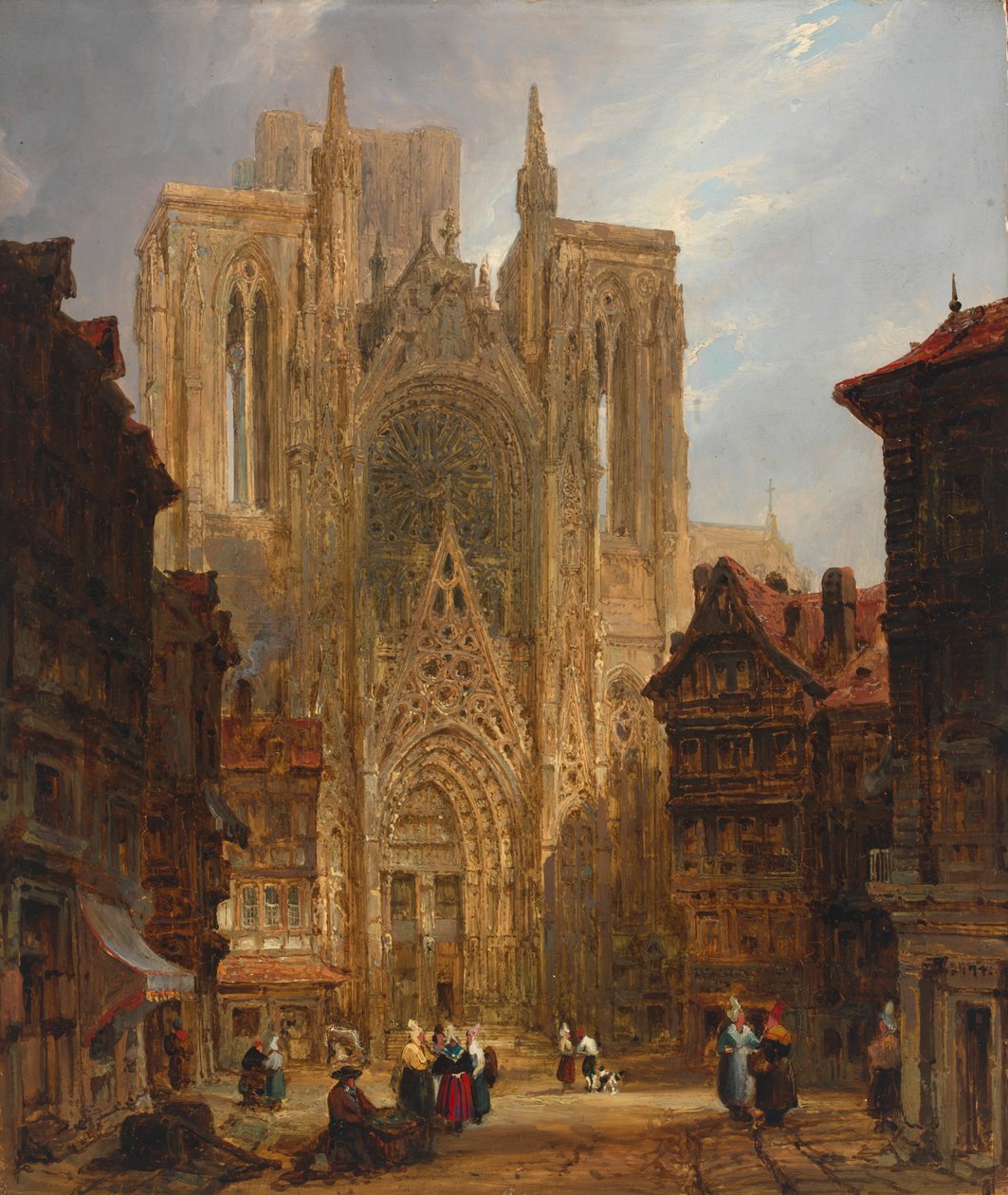 Rouen katedral, ca. 1796-1826. af David Roberts