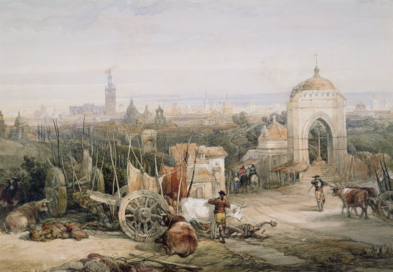 Sevilla fra Cruz del Campo af David Roberts