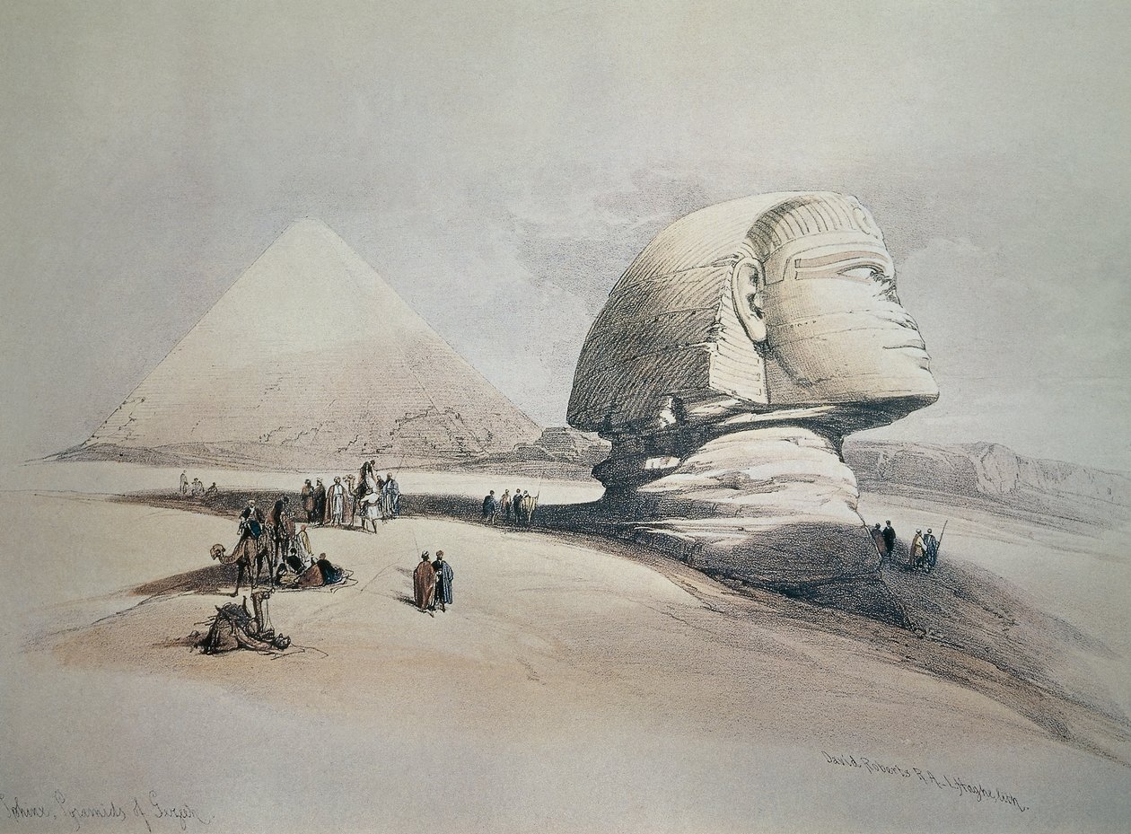 Sphynx i Giza. Litografi af David Roberts