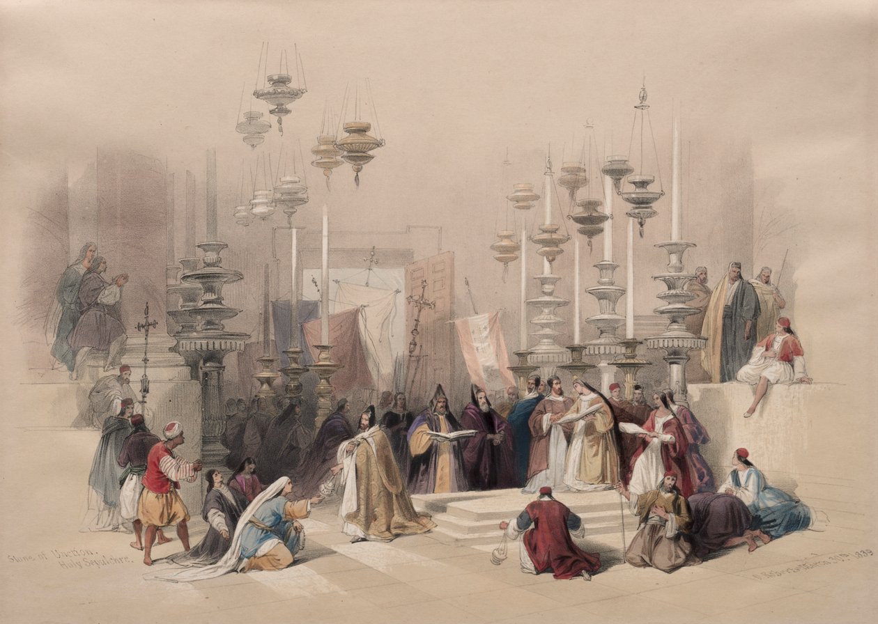 Salvstenen, Den Hellige Grav, 1839. af David Roberts