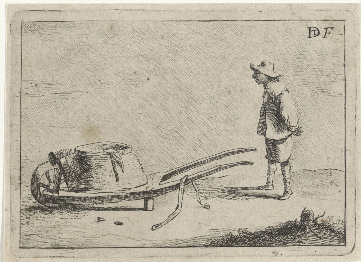 Mand ved en trillebør af David Teniers (II)