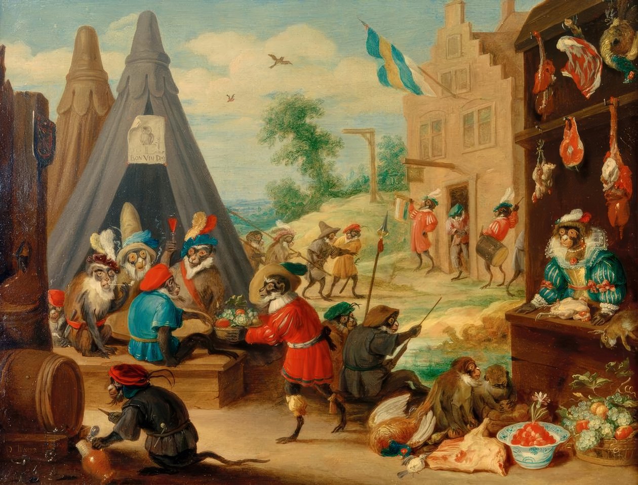 Affenfest af David Teniers the Younger