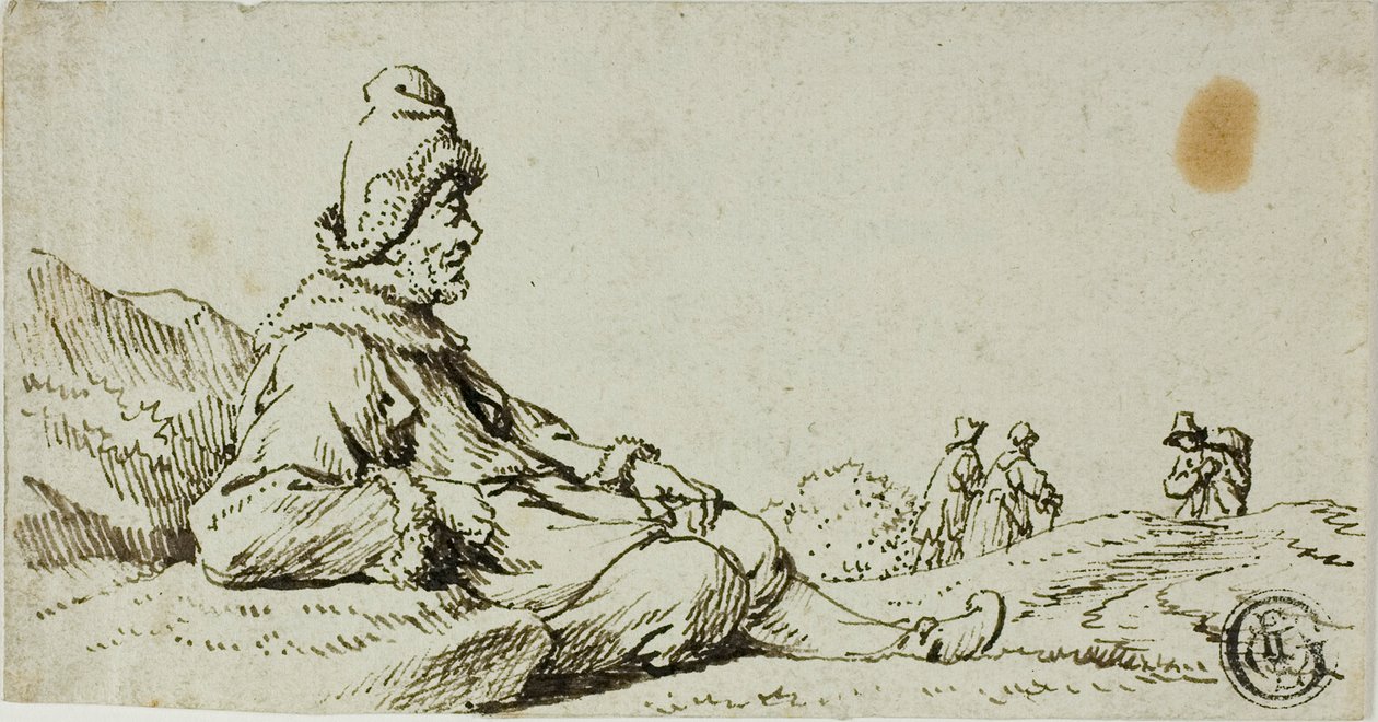 Mand hviler i landskab af David Teniers the Younger
