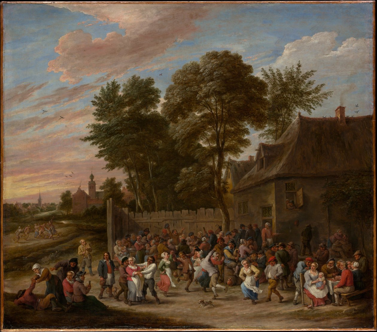 Bønder, der danser og fester af David Teniers the Younger