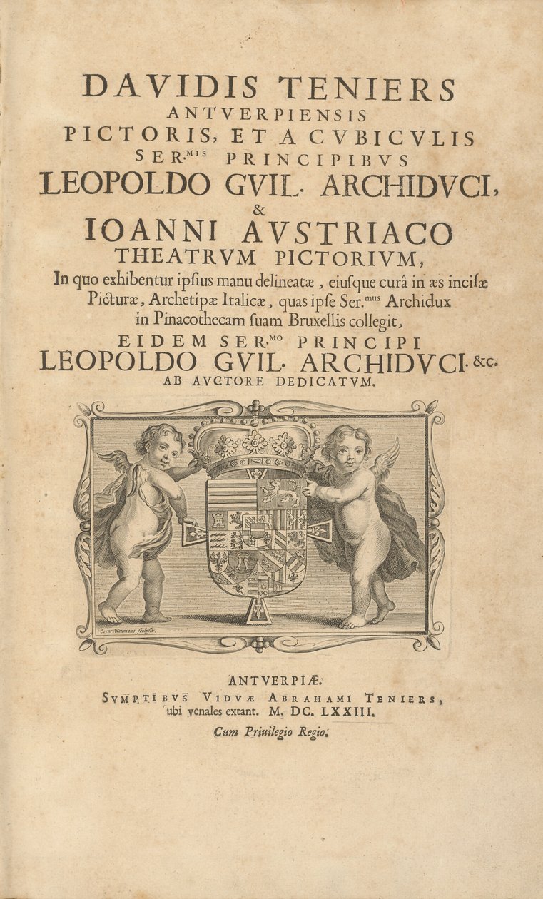 Titelblad Theatrum Pictorium af David Teniers the Younger