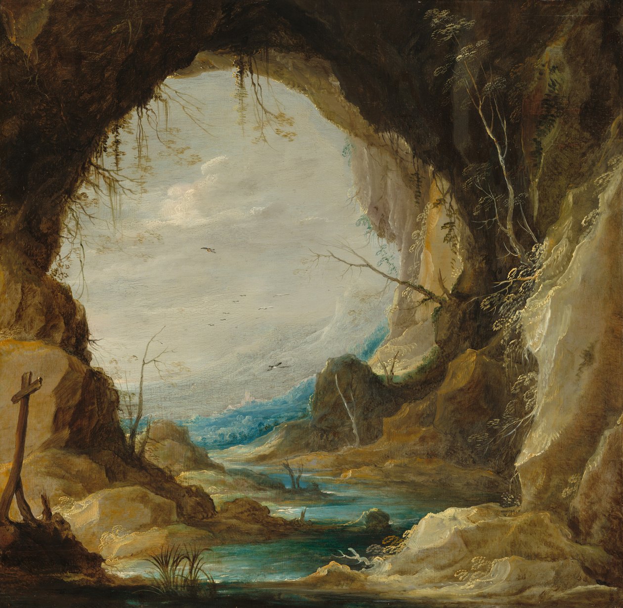 Vista fra en grotte af David Teniers the Younger