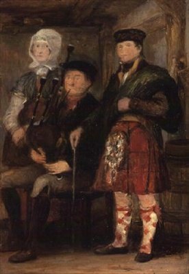 Highland Interiør med en sækkepibe af David Wilkie