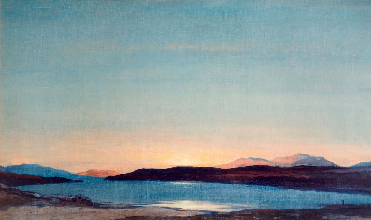 Sundown, Loch Rannoch, 1923. af David Young Cameron