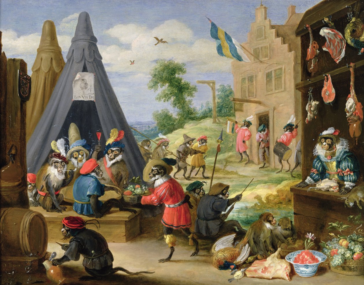 En abelejr af David Teniers the Younger