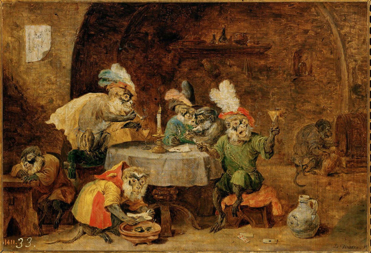 Aber, der drikker og ryger ... af David the Younger Teniers