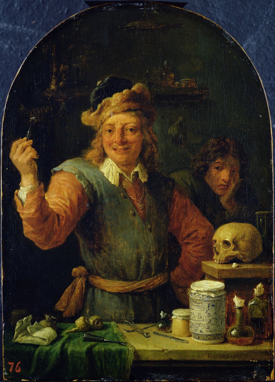 Tandlægen (olie på eg) af David Teniers the Younger