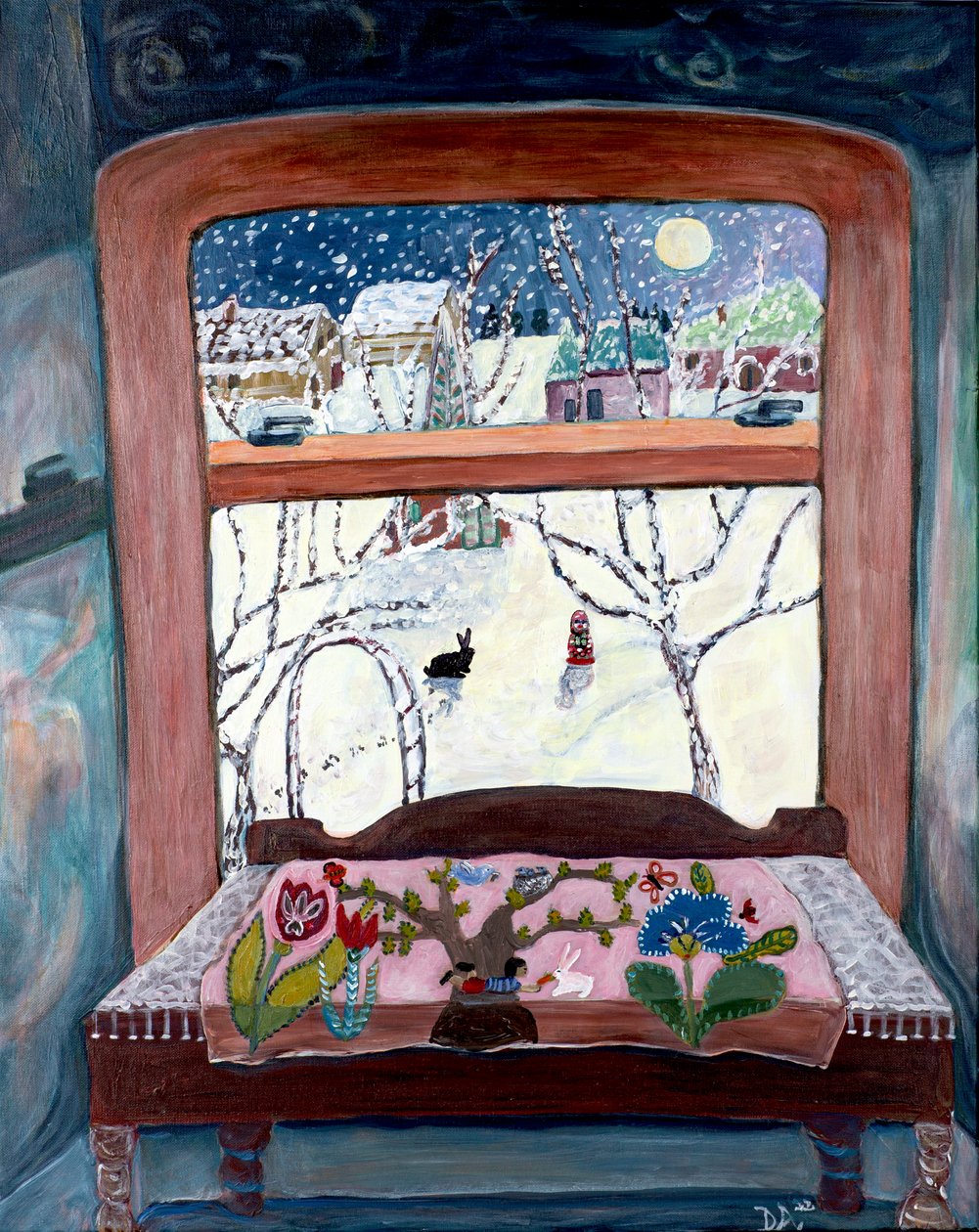 Appliqued, 2022 (akryl på lærred) af Deborah Eve Alastra