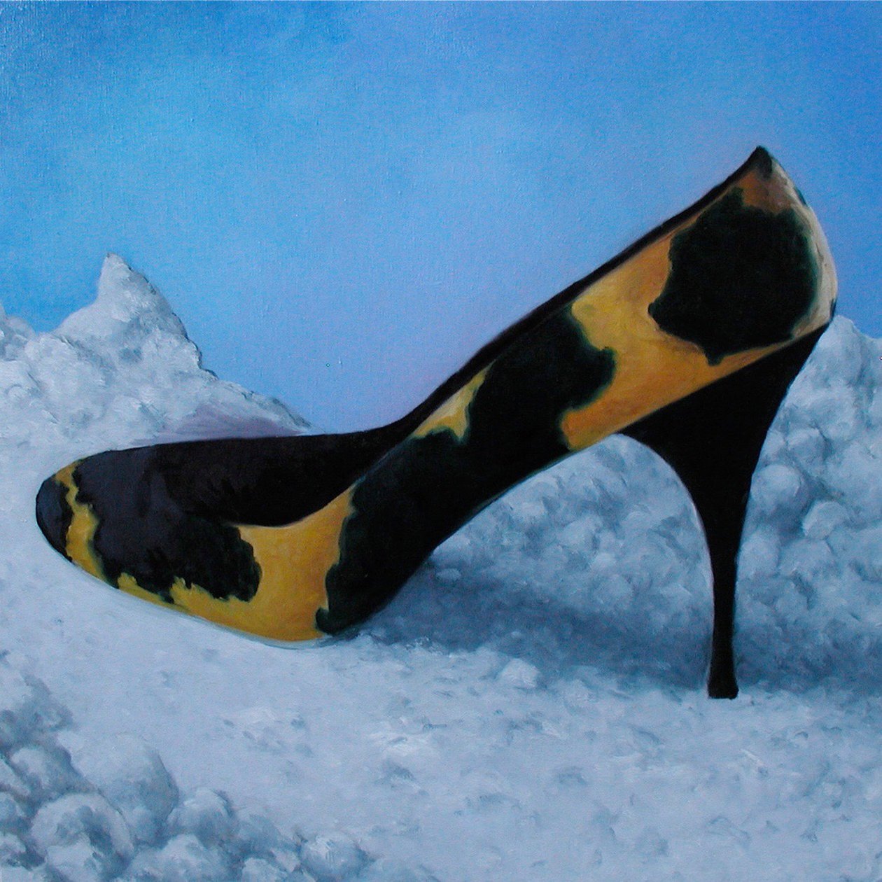 Høj hæl, 2008 (olie på lærred) af Deborah Stevenson
