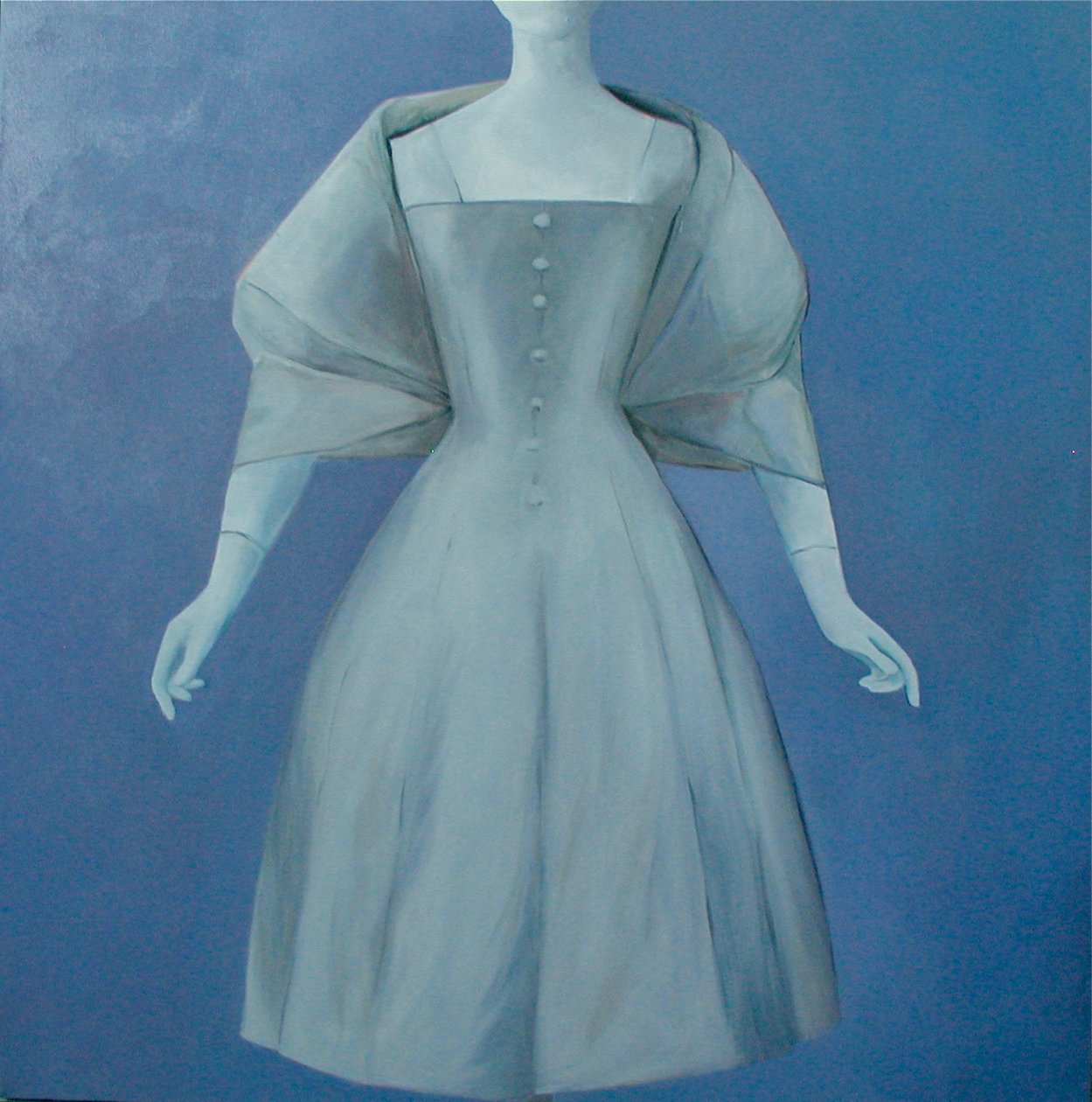 Sølvkjole, 2004 (olie på lærred) af Deborah Stevenson