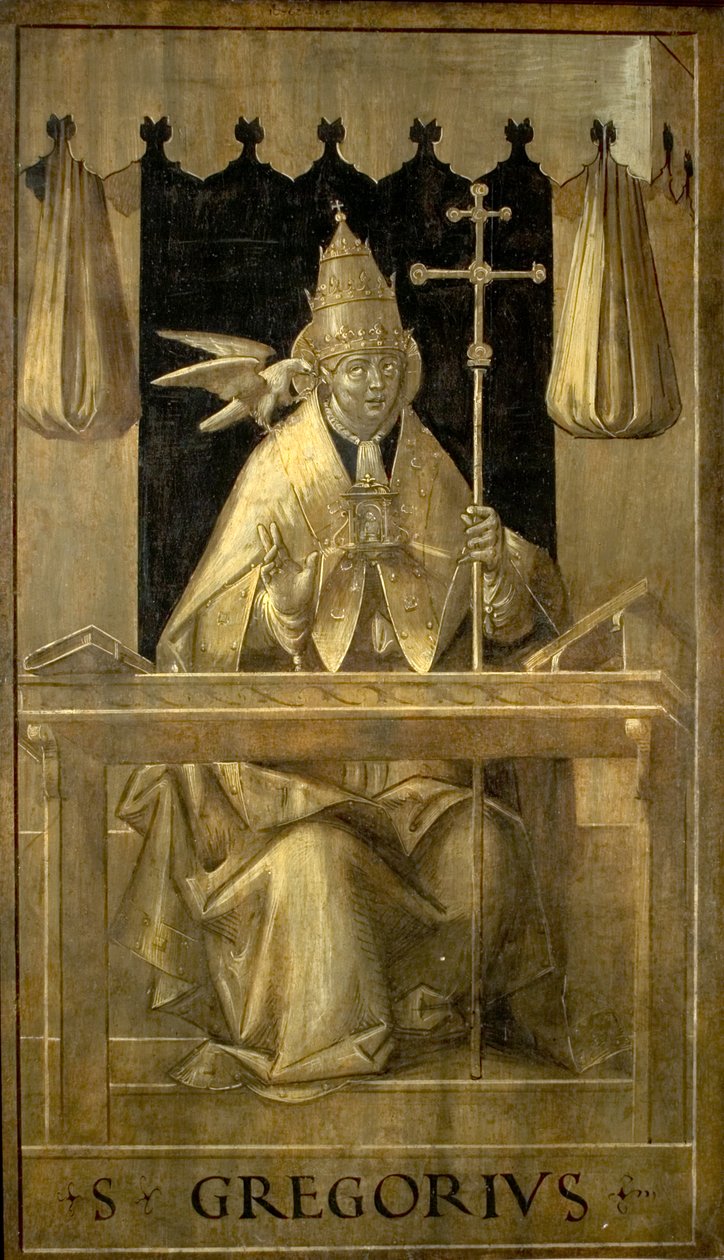 Den hellige Gregor i sit arbejdsværelse (verso), ca. 1520 af Defendente Ferrari