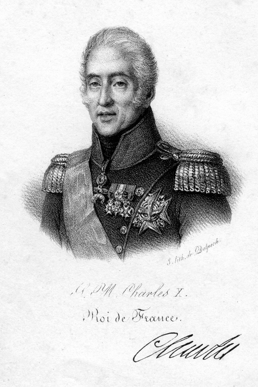 Charles X, konge af Frankrig, 1800-tallet. af Delpech