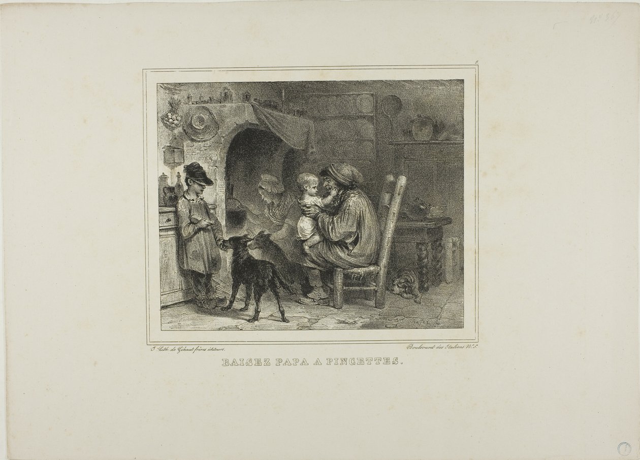 Kys papa med klemmer af Denis Auguste Marie Raffet