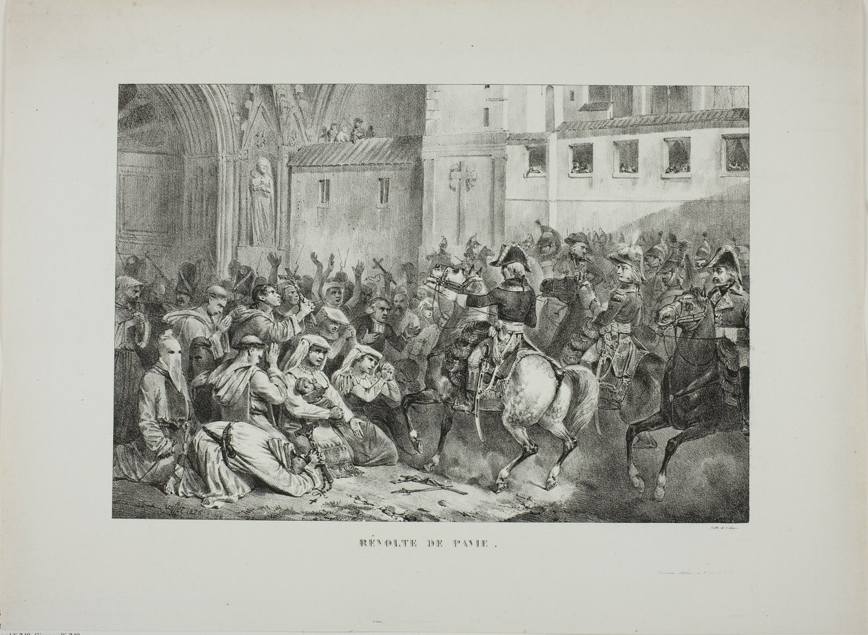 Oprøret i Pavia af Denis Auguste Marie Raffet