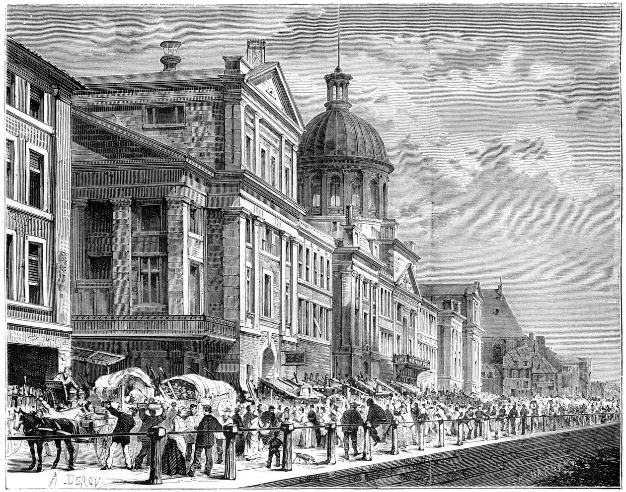 Bonsecours, Montreal, Canada, 1800-tallet. af Deroy