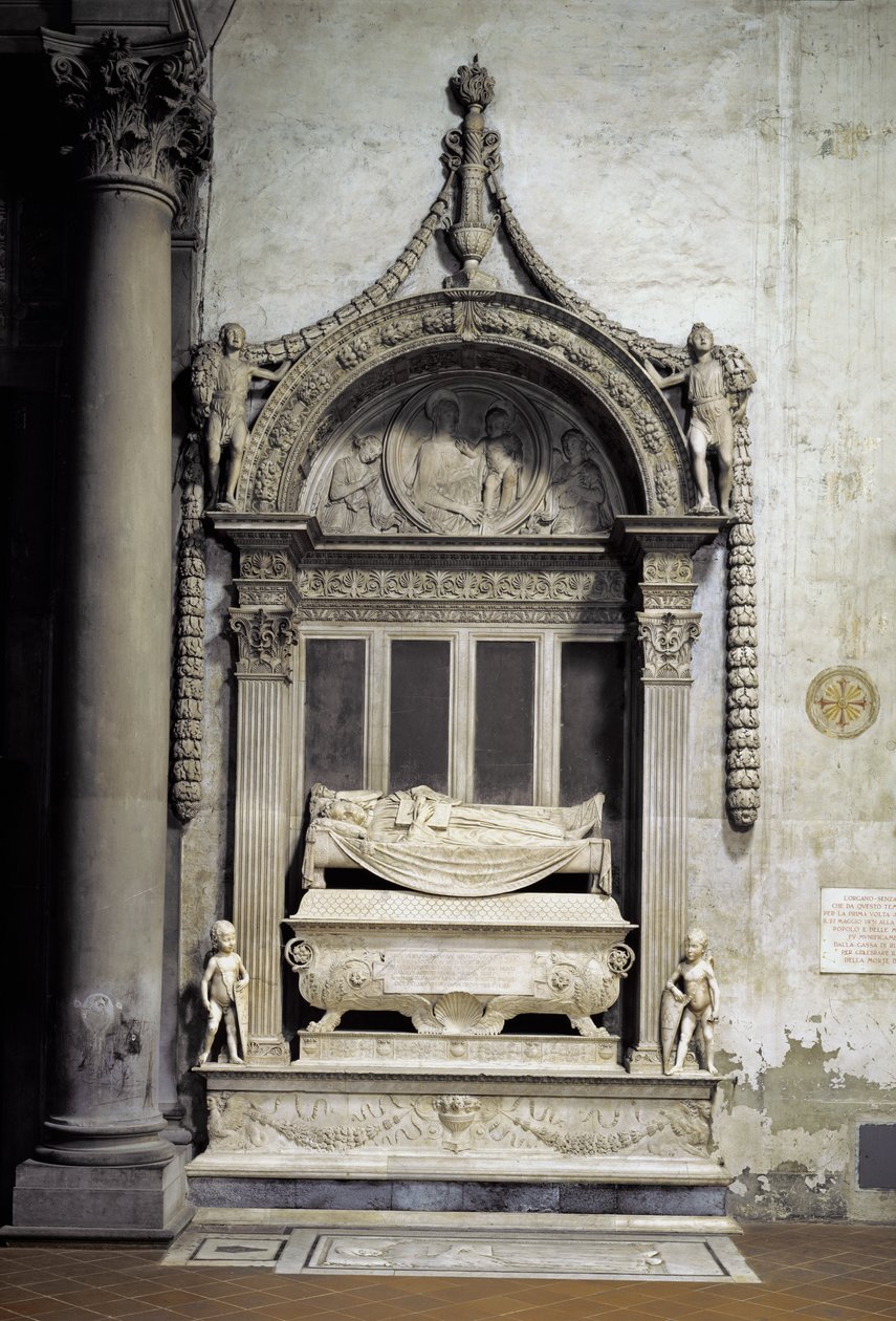 Carlo Marsuppinis grav (død 1453) 1453-55 (marmor) af Desiderio da Settignano