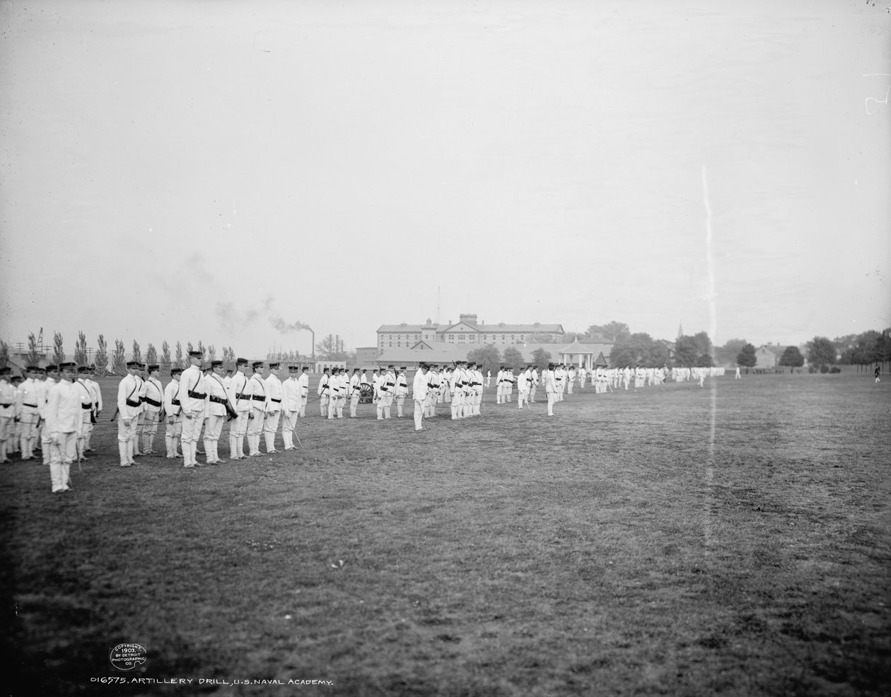 Artilleriøvelse, U.S. Naval Academy, Annapolis, Maryland, ca. 1903 af Detroit Publishing Co.