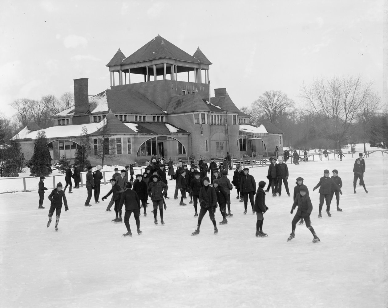 Detroit, Michigan, skøjteløb på Belle Isle, ca.1890-1910 af Detroit Publishing Co.