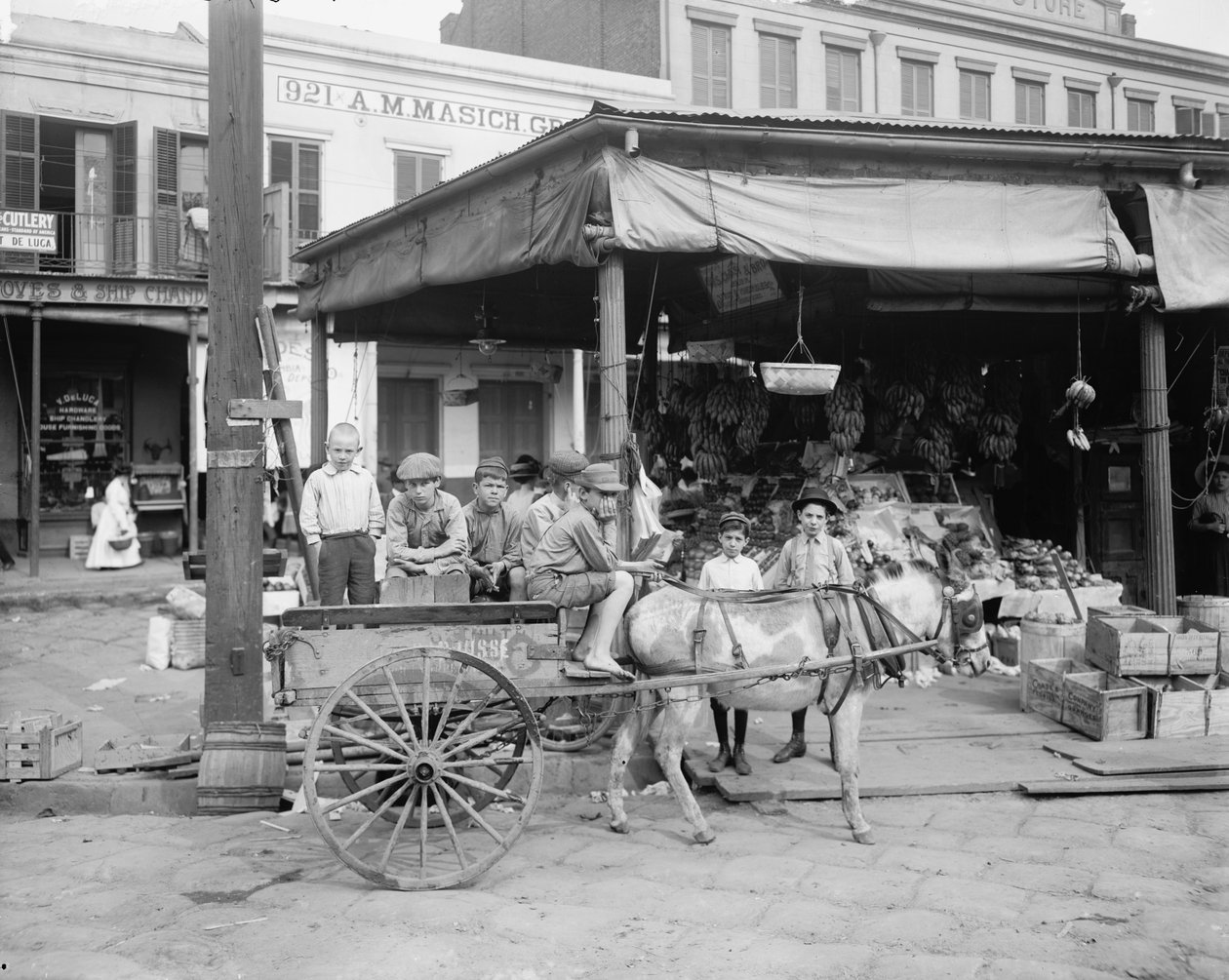 New Orleans, et hjørne af det franske marked, ca. 1900-10 af Detroit Publishing Co.