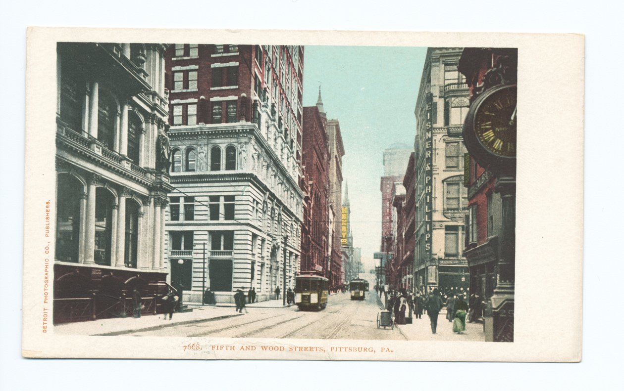 Fifth and Wood Streets, Pittsburgh, Pa. af Detroit Publishing Co.
