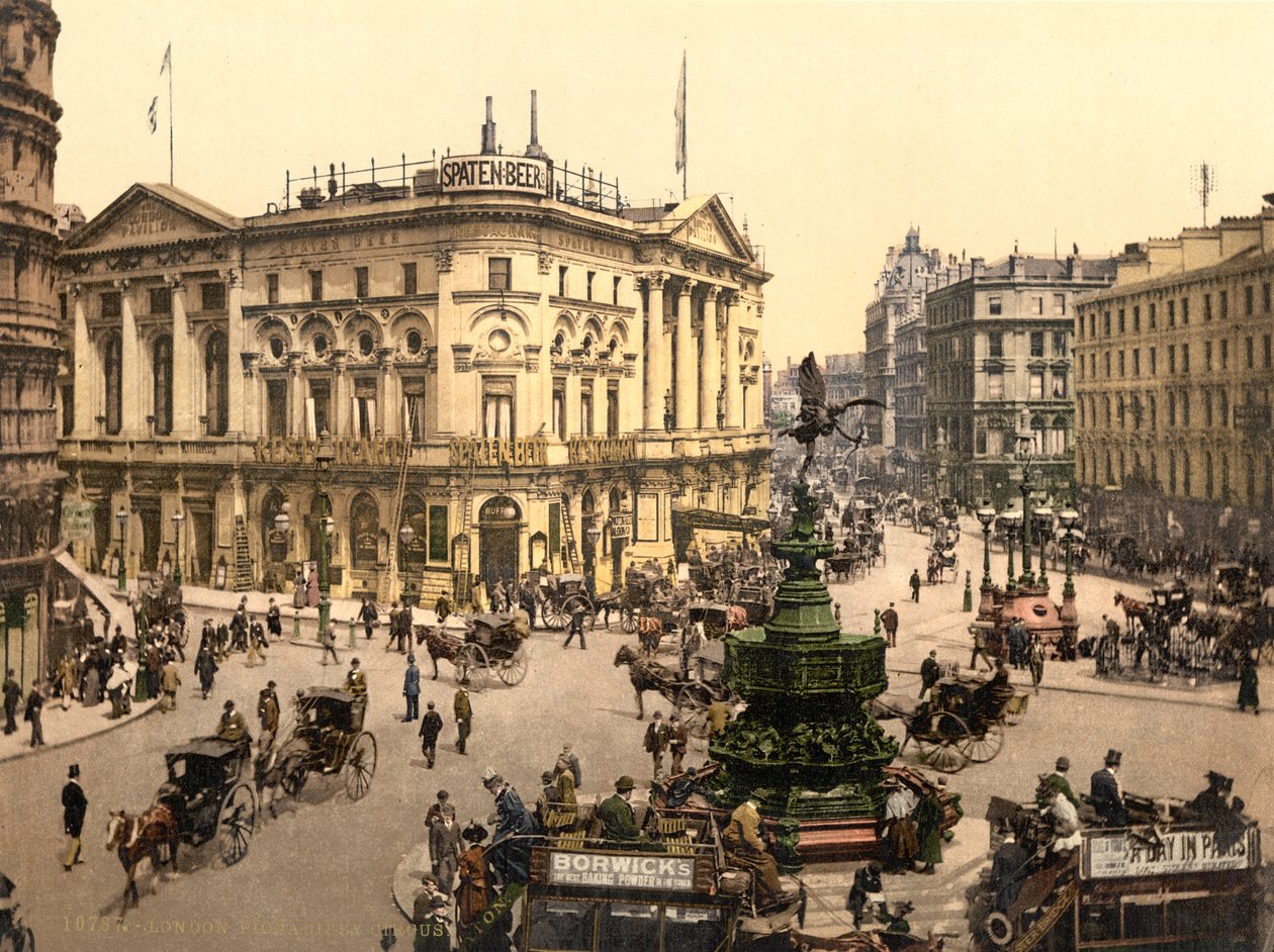 Piccadilly Circus, London, ca. 1890-1900 af Detroit Publishing Co.