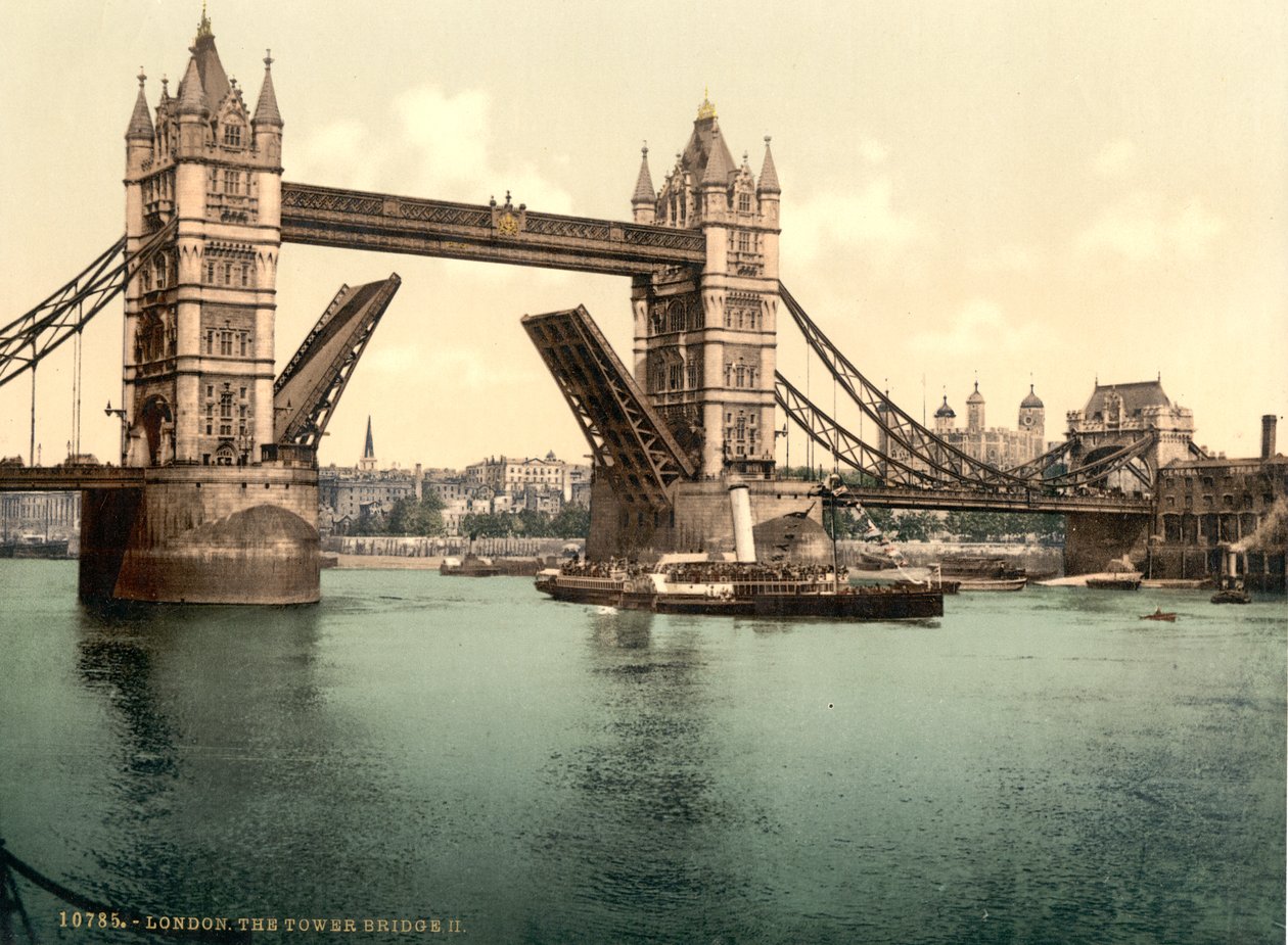 Tower Bridge, London af Detroit Publishing Co.