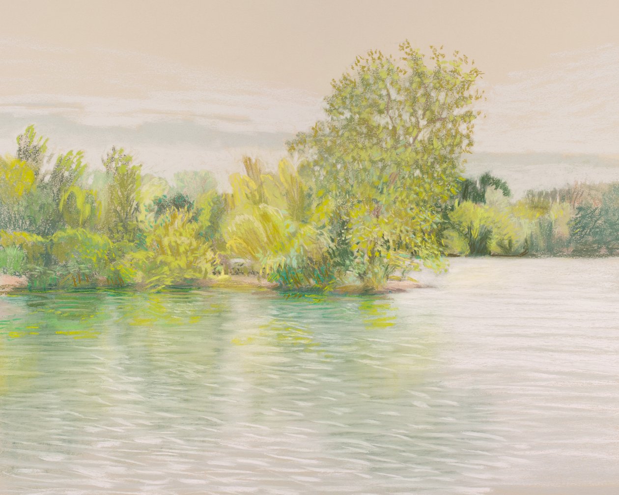 Silver River, 2017 (pastel på papir) af Diana Jahns