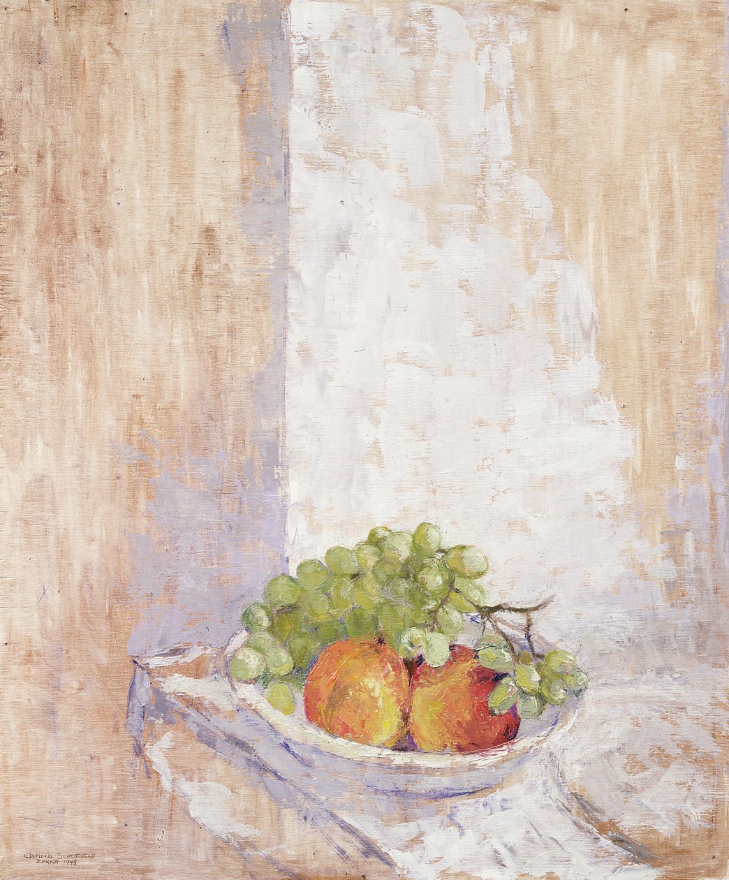 Peaches and Grapes, 1993 (bræt) af Diana Schofield
