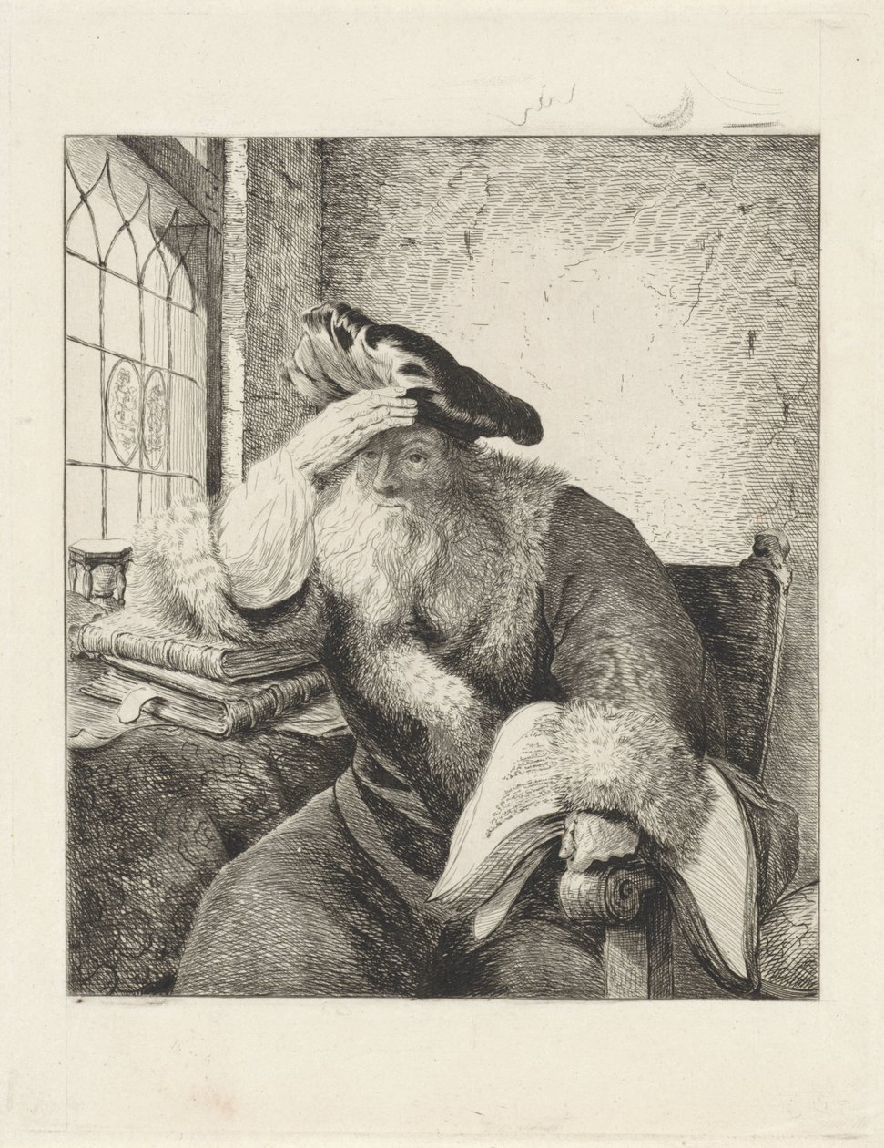 Gammel mand ved vinduet af Diederik Jan Singendonck