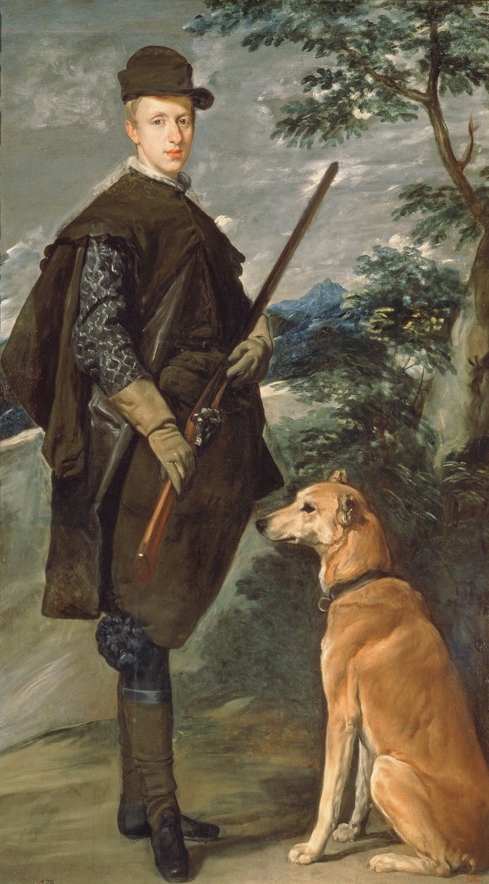 Portræt af kardinal Infante Ferdinand (1609-41) af Østrig med pistol og hund, 1632 af Diego Velázquez