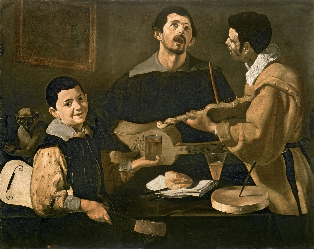 Tre musikere, 1618 af Diego Velázquez