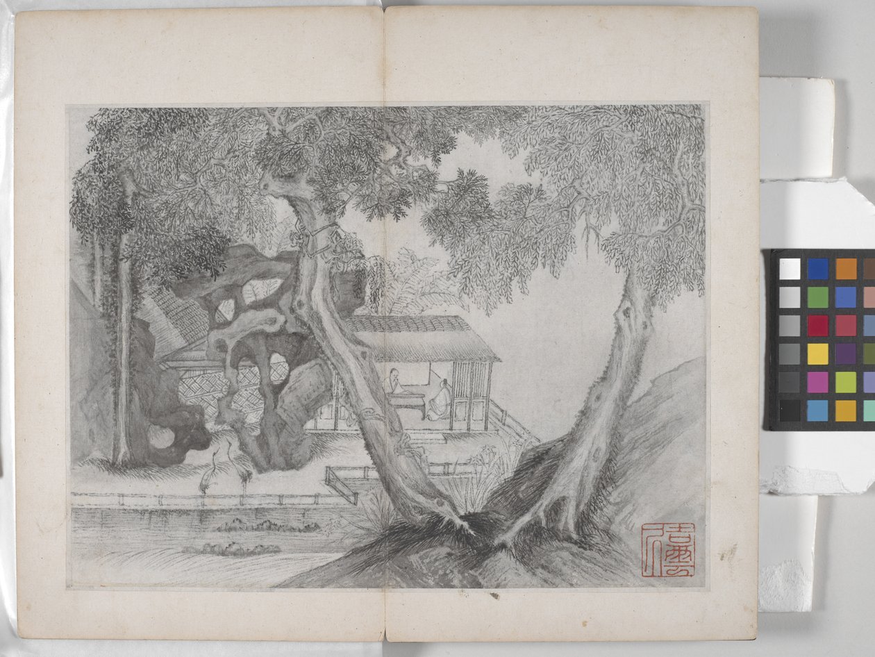 Album Of Landscape Paintings (blæk på papir) af Ding Yunpeng
