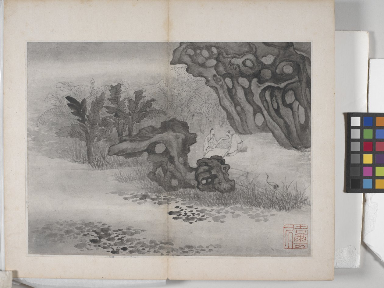 Album Of Landscape Paintings (blæk på papir) af Ding Yunpeng