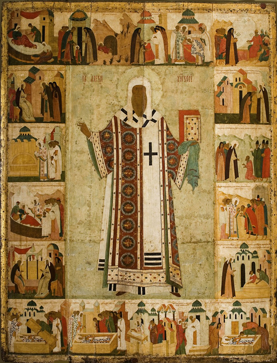 Sankt Alexius (olie og guld på panel) af Dionysius