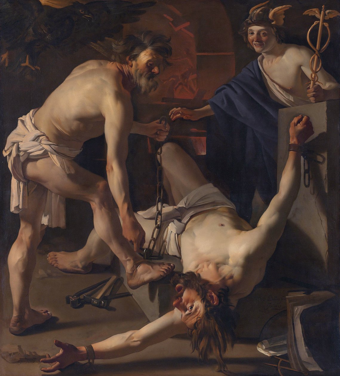 Prometheus lænket af Vulcan af Dirck van Baburen