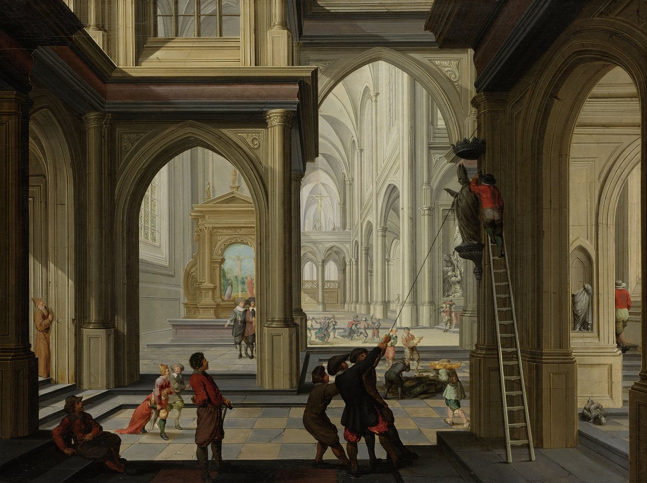 Ikonoklasme i en kirke, 1630 af Dirck van Delen