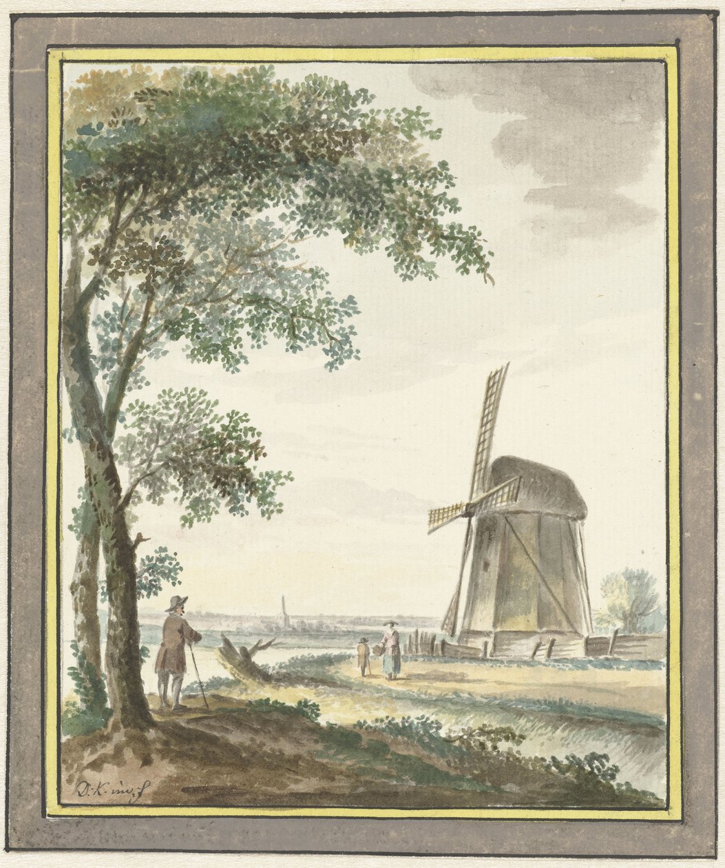 Landskab med mølle af Dirk Kuipers