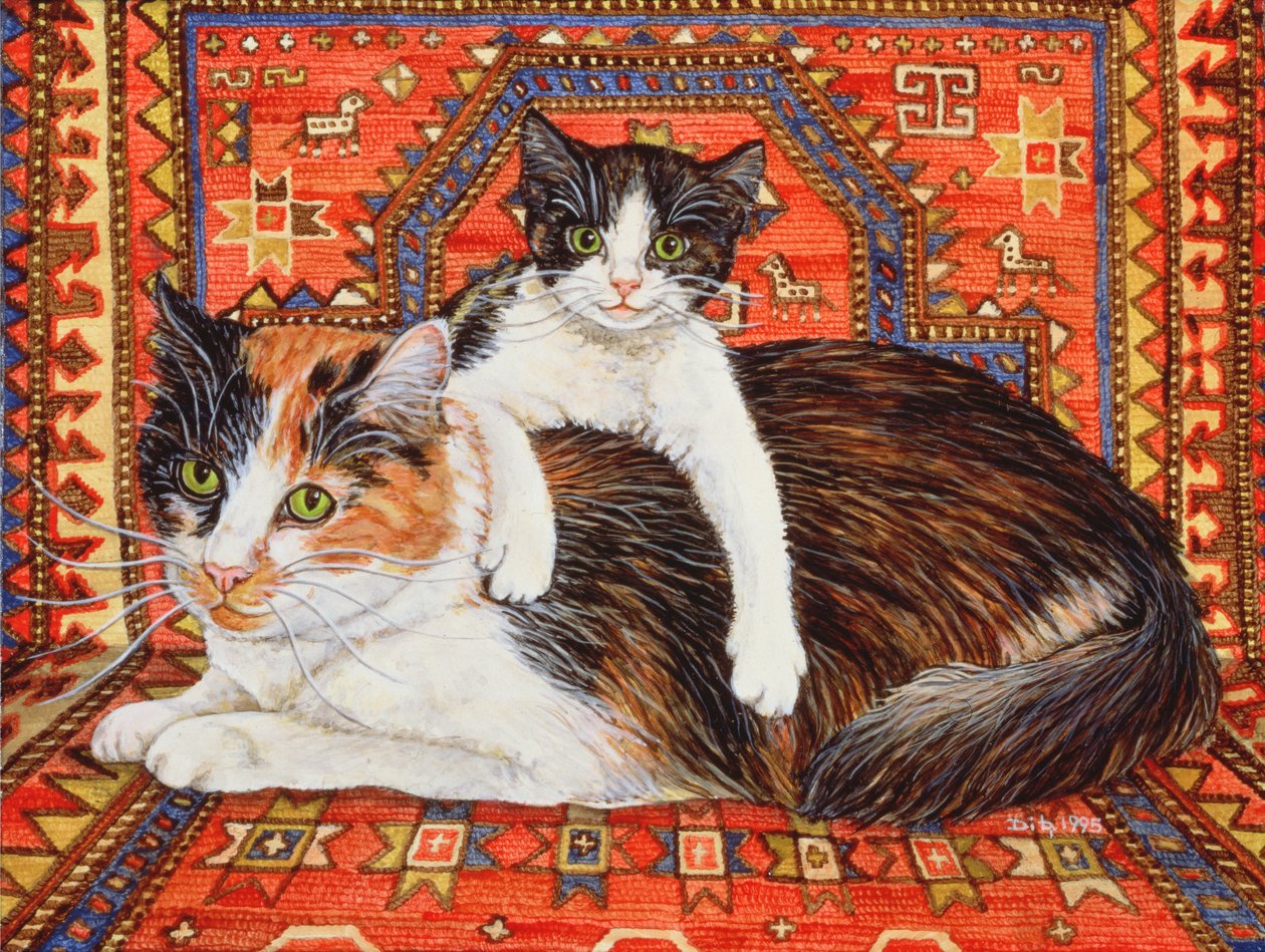 Kit-Cat-Carpet, 1995 (akryl på panel) af Ditz